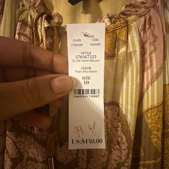 White House Black Market Floral Dress in Gold and Pink - Picture 3 of 4